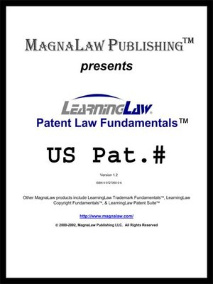 cover image of LearningLaw Patent Fundamentals